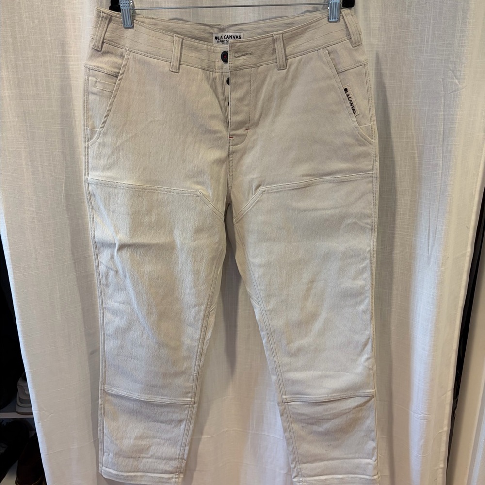 OLA CANVAS Utility Pants – Size 34 – Off-White / Sand